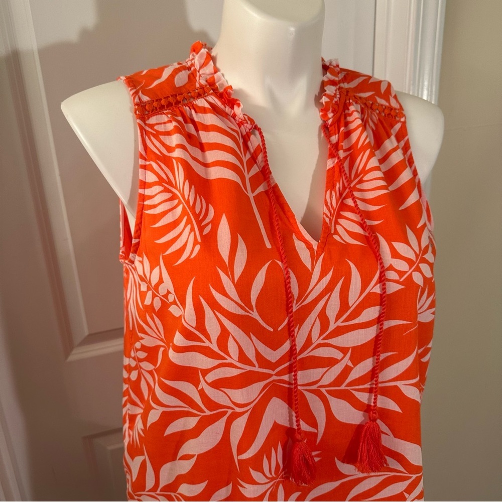 crown & ivy Orange and White Tropical Print Mini Dress - Picture 5 of 10
